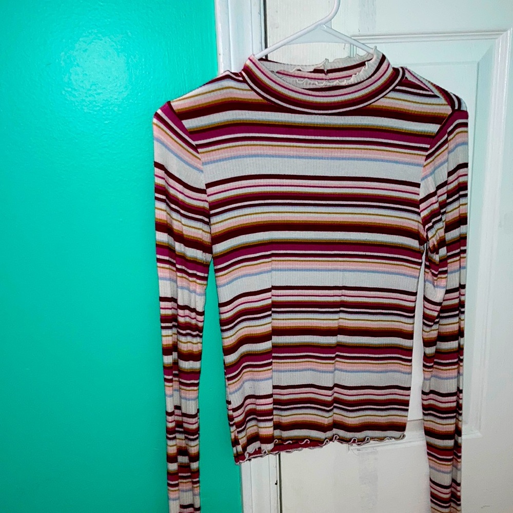 💕 Pink long sleeved striped shirt 💕